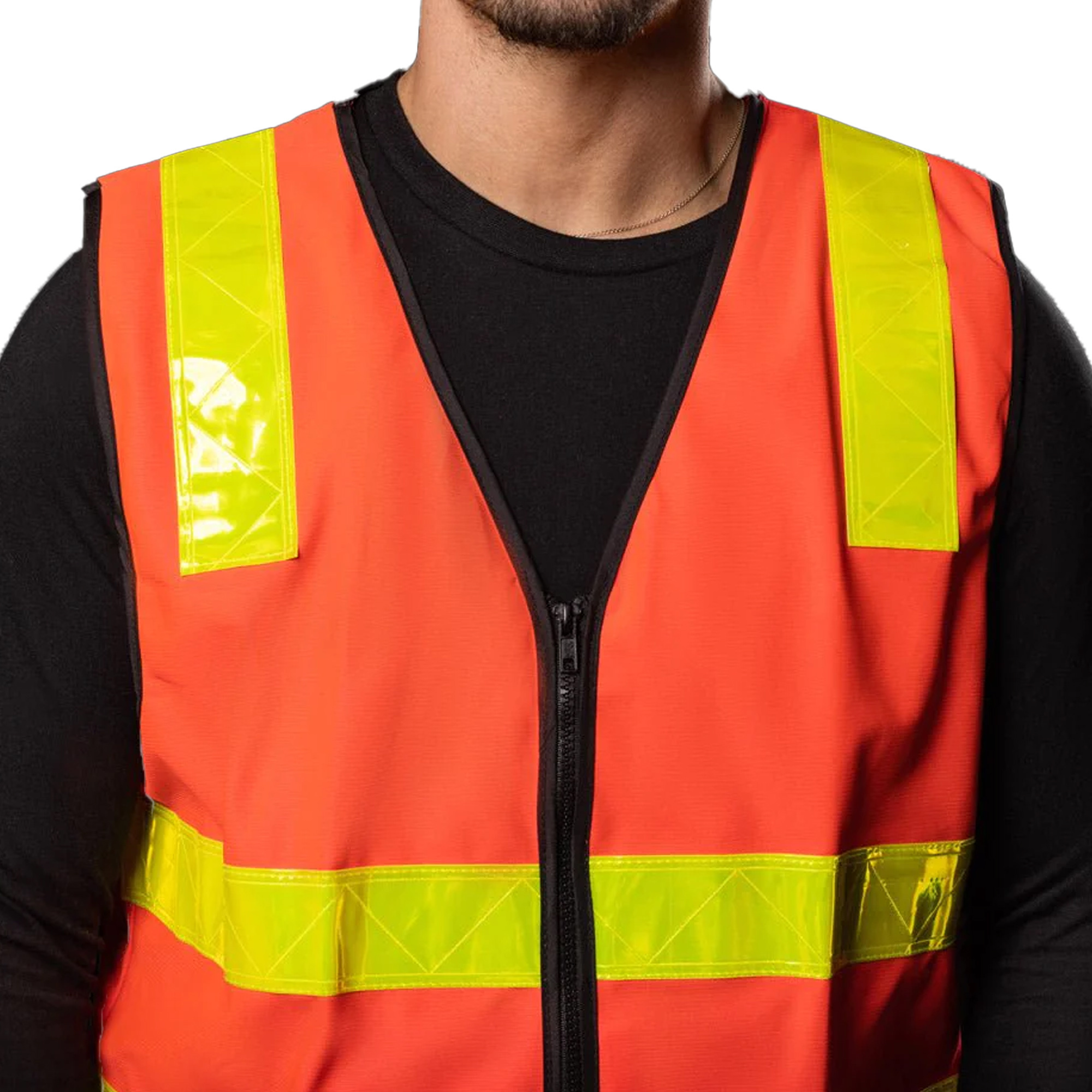 Construction Work Road Away Safety Reflective Uniform Best Selling High Quality Zipper Closer Safety Vests With Pockets