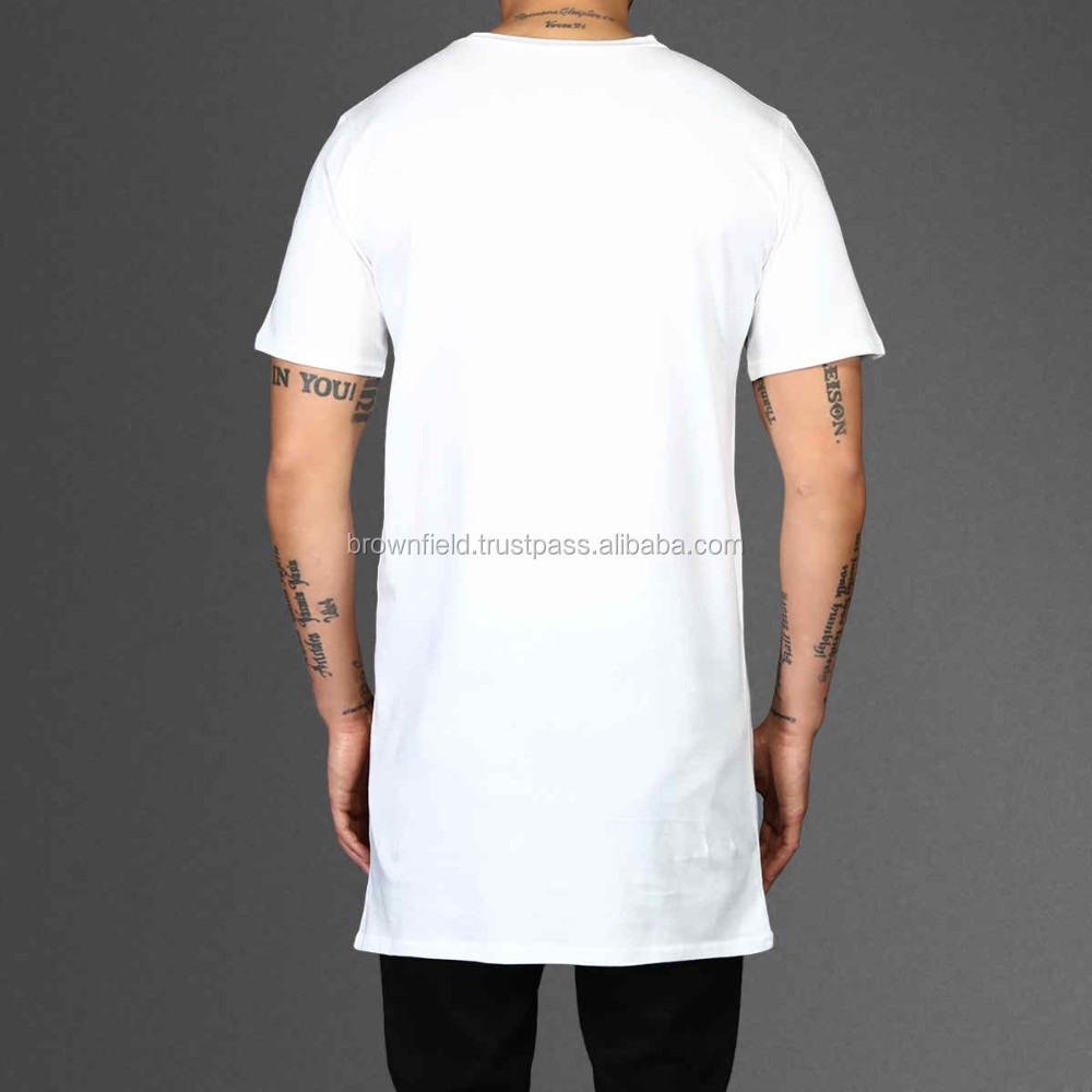 The Basic Long Tail Tee Round Neck Plain T Shirt