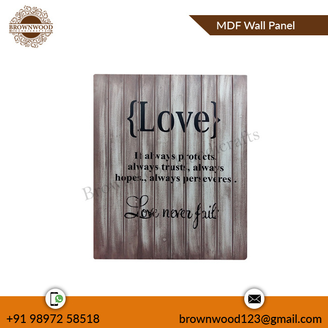 Hot Selling MDF Wall Hanging Rectangular Wall Panel With Love Quotes Written For Bedroom Decor For Online Sellers at Low Price