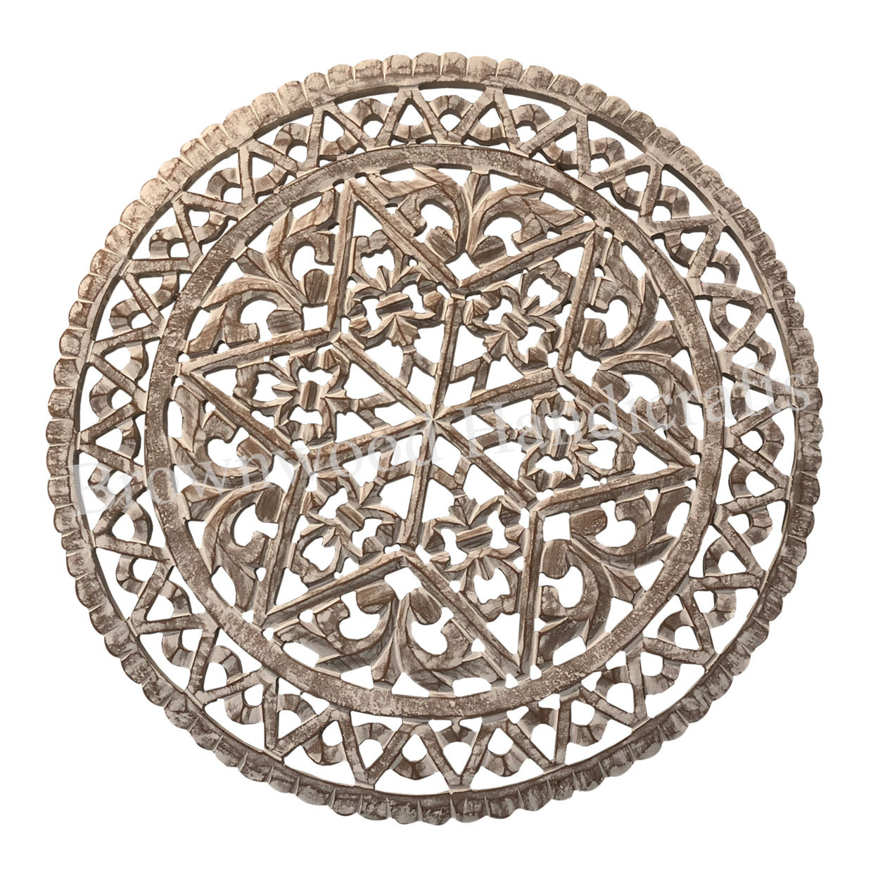 Interior Decoration MDF Wood Carved Wall Hanging Panel Luxury MDF Carved Round Shape Decorative Wall Panel at Compitative Price