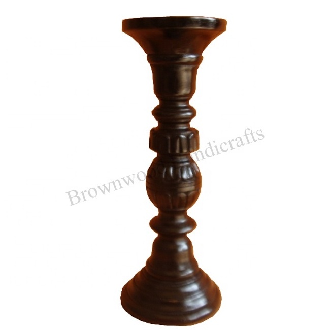 Hot Selling Premium Quality Mango Wood Candle Holder Pillar For Home Decoration & Church Decoration at Reasonable Price