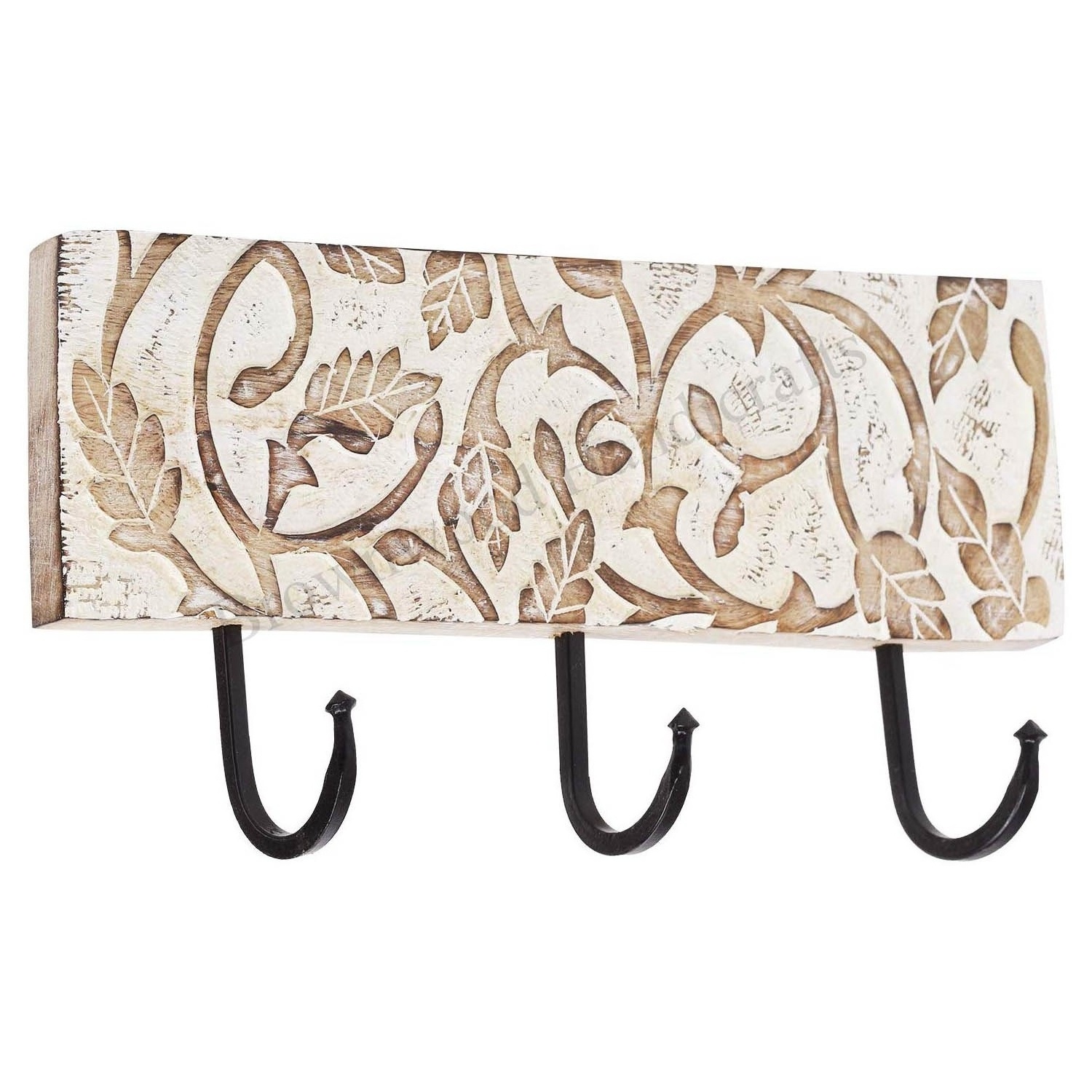 Hot Sell Elegant Design Wooden Wall Mounted Hook at Competitive Price Hand Carved Wall Hook for Hanging Cloths & Keys