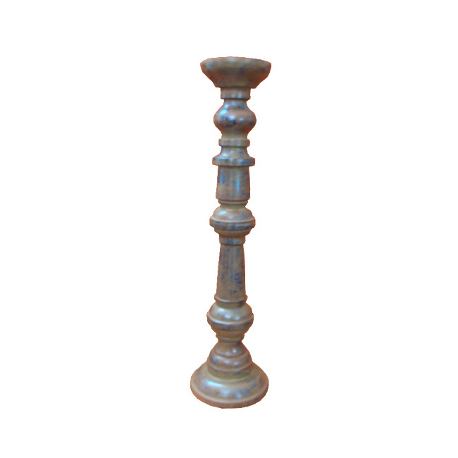 New Arrival Solid Mango Wood Large Size Candle Holder For Christmas Decoration & Wedding Decoration Wooden Candle Pillar