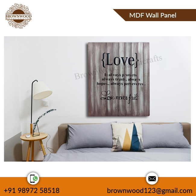 Hot Selling MDF Wall Hanging Rectangular Wall Panel With Love Quotes Written For Bedroom Decor For Online Sellers at Low Price