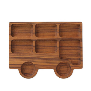 Hot Sale London Bus Wooden Serving Platter Square Tray & Wooden Plate for Kids Decorative Charcuterie Board for Cheese & Fruits