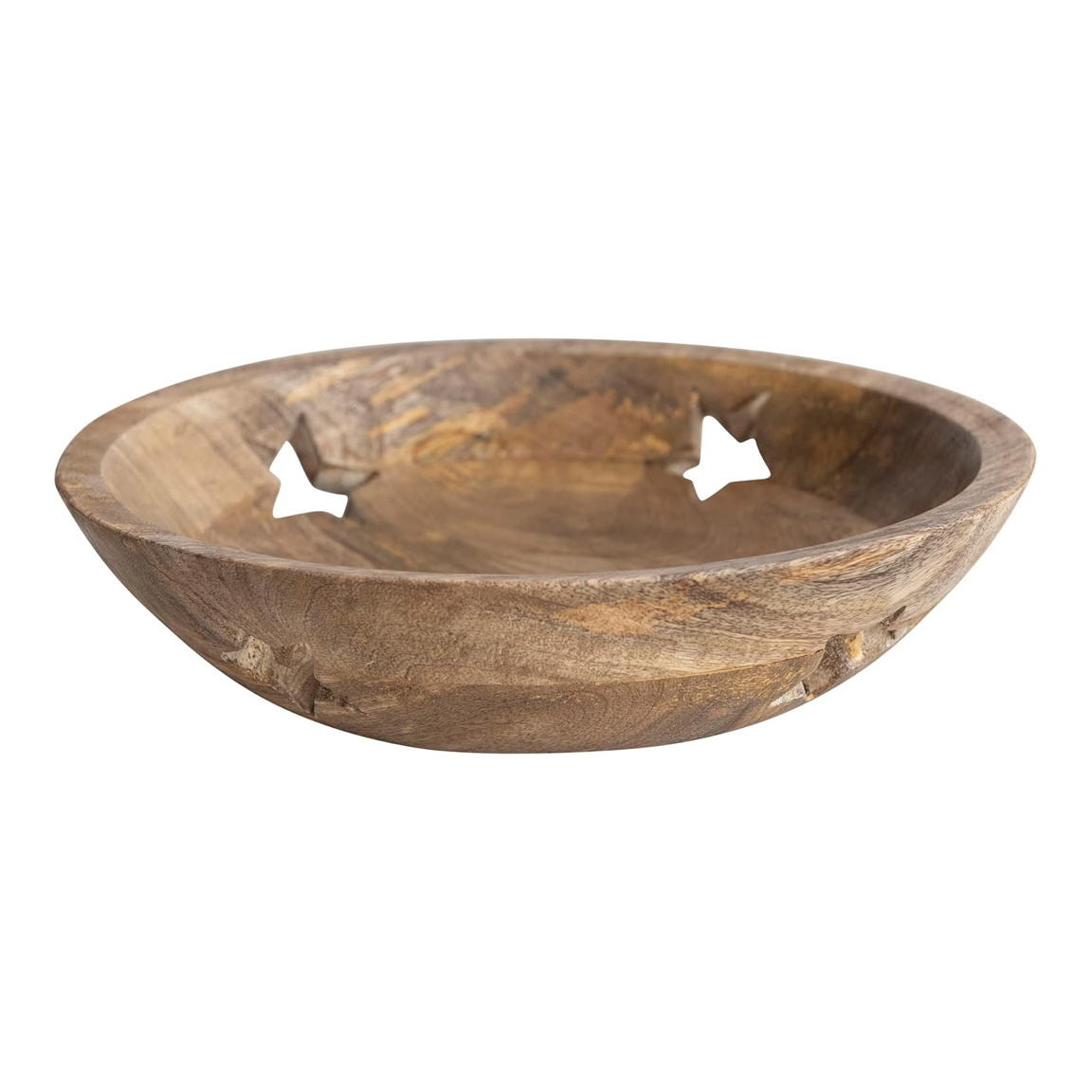 Wholesale Supply Mango Wood Bowl Custom Designs Star Cutout Bowl for Serving and Decor Use Wooden Bowls Direct Factory Supply