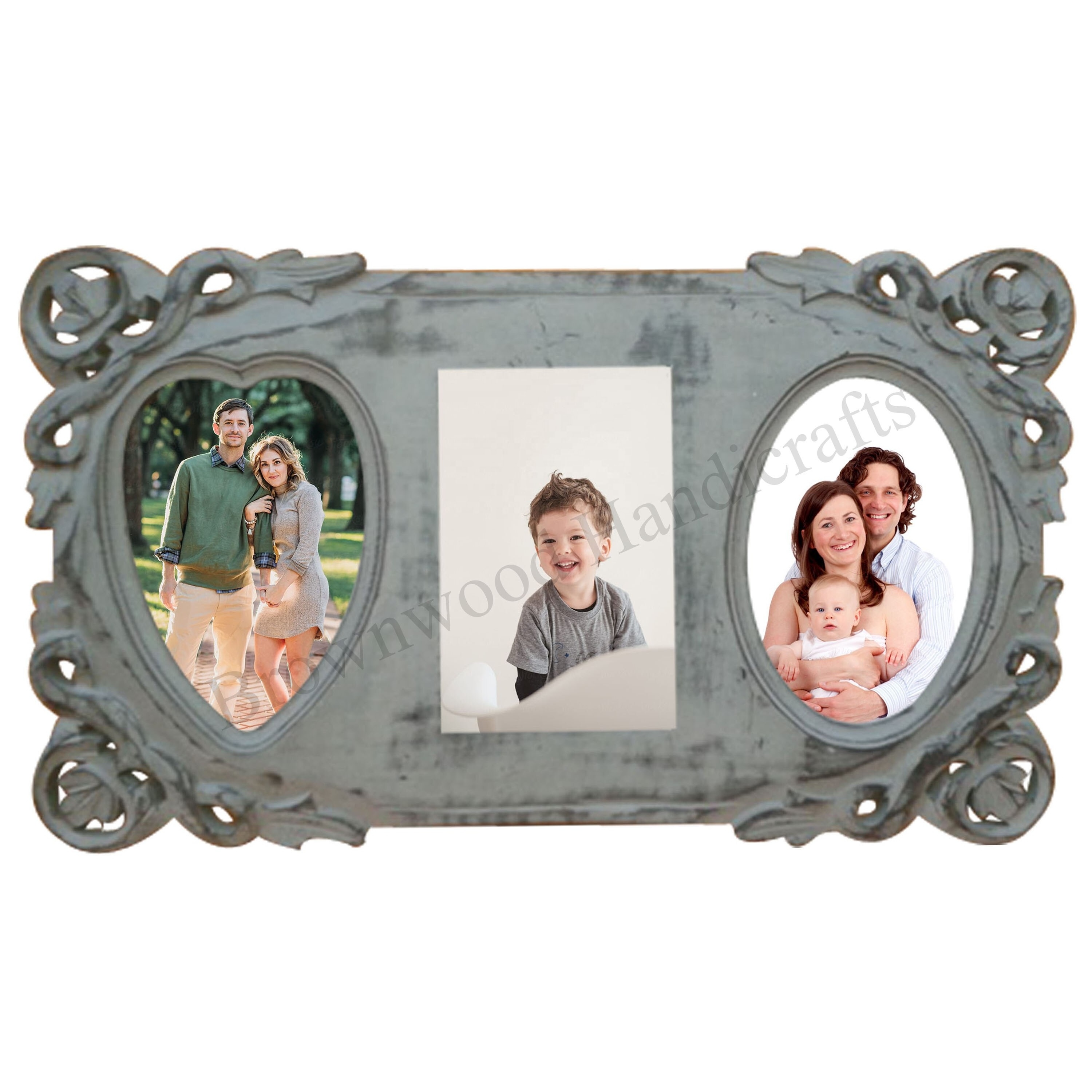 Simple & Unique Wooden Handmade Heart Shape Collage Love Picture Frame For Wedding Gifts or Decorative Use From Indian Exporter