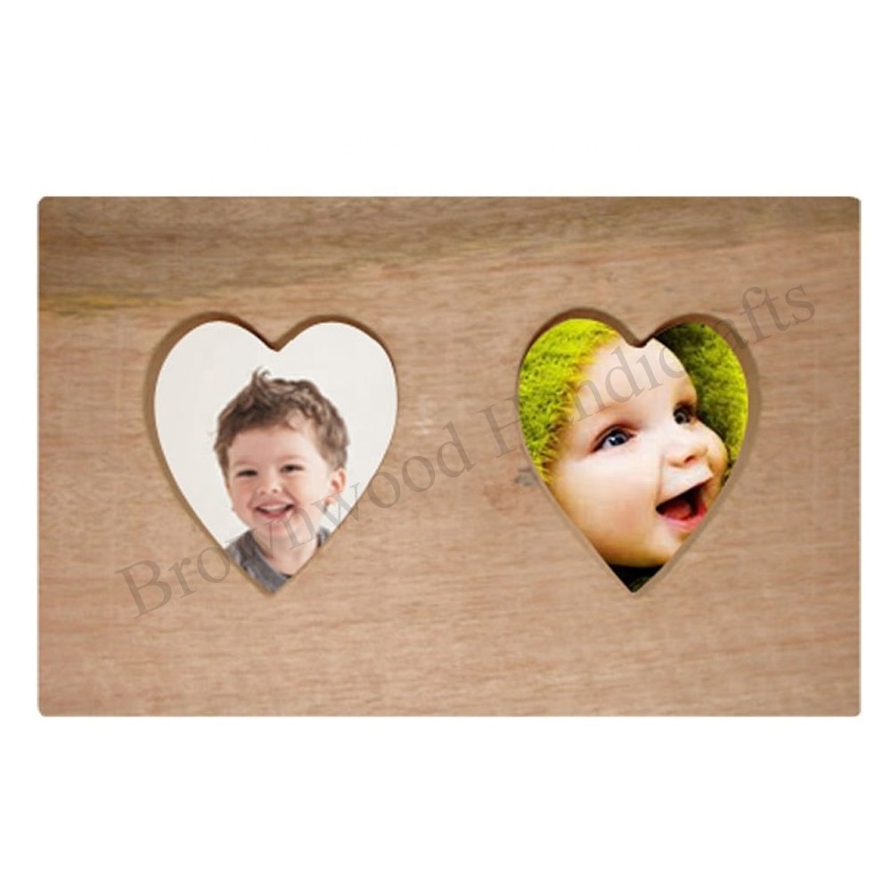 Simple & Unique Wooden Handmade Heart Shape Collage Love Picture Frame For Wedding Gifts or Decorative Use From Indian Exporter