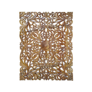 Wholesale Price Elegant Design Natural Wood Finish Color Hand Carved Teak Wood Wall Decorative Panels Supplier