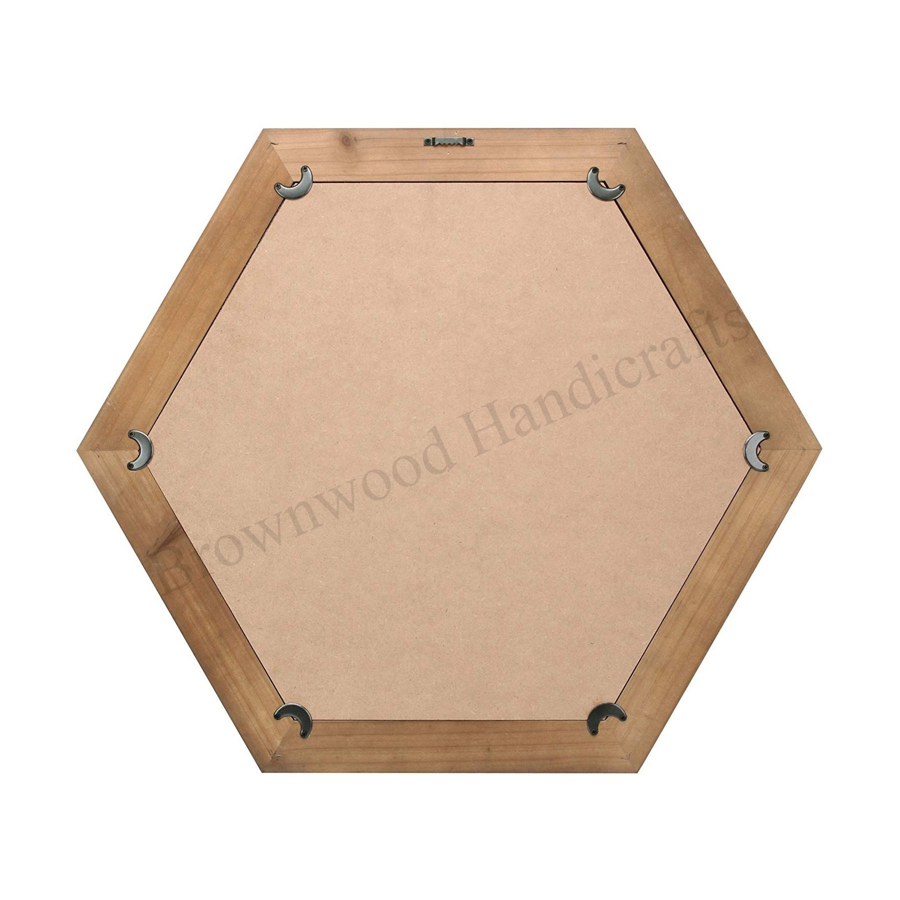 Wooden Handicrafts Artistic Hexagonal Mirror Frame Hexagon Shaped Mirror Antique Mirror Frame For Dressing Use & Decoration