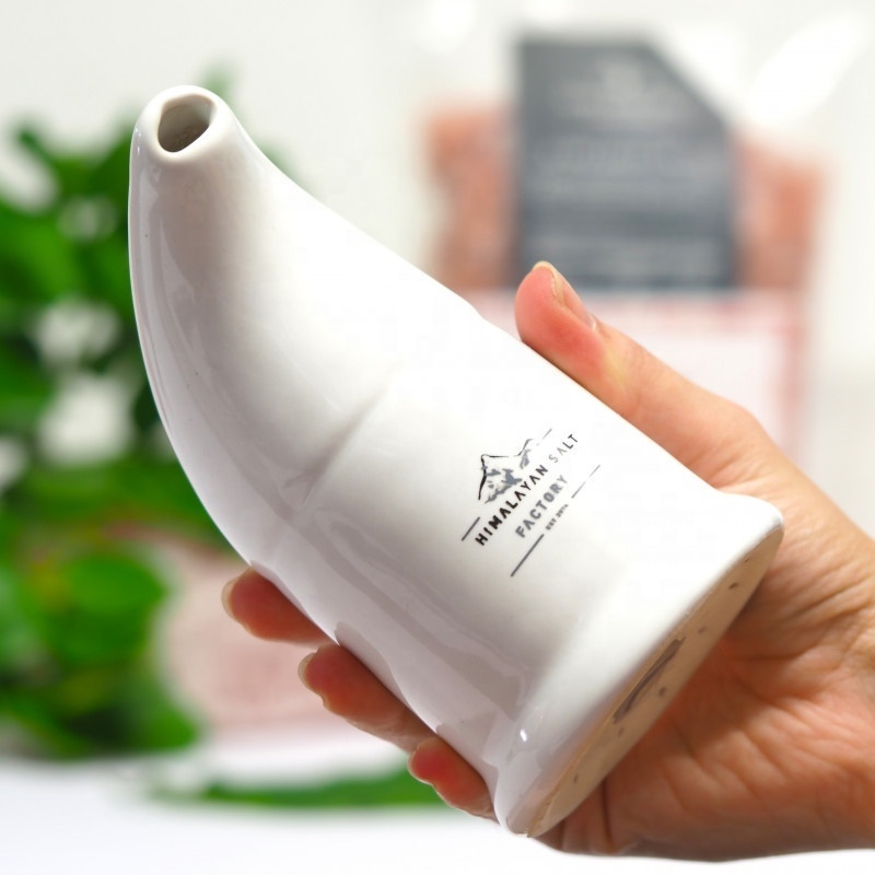 Himalayan Salt Inhaler Refillable Porcelain handmade Nose Himalayan Salt Inhaler Material Ceramic wholesale