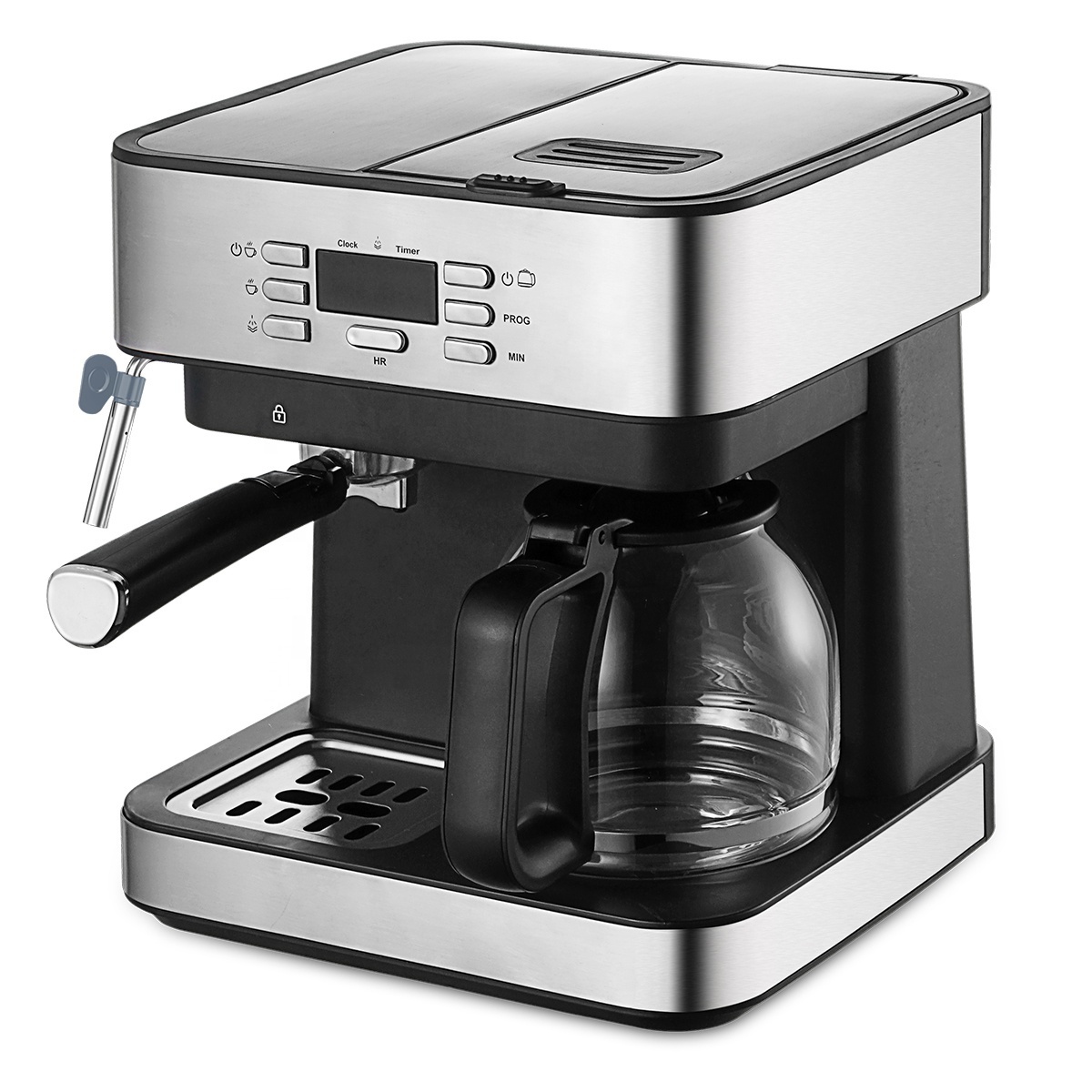 10 cups coffee maker machine Espresso Coffee Machine Milk Frother Digital Touch Screen 15 Bar coffee Maker