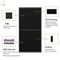 BR SOLAR  A glass full black solar panel hjt n-type  home system use 670 700w solar module  solar panel