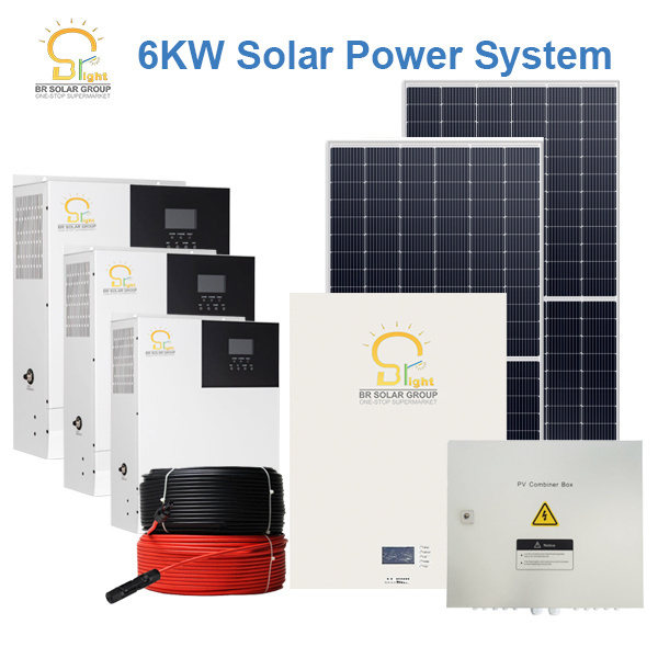 BR SOLAR complete solar system off-grid  6kw 10kw  solar panel system for home