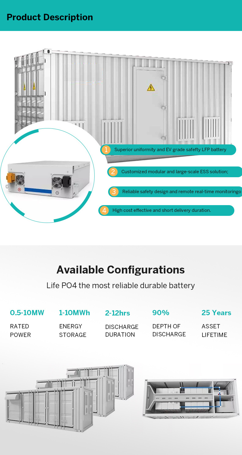 BESS Container Industrial Lithium Battery Power Supply off Grid Solar Energy Storage System