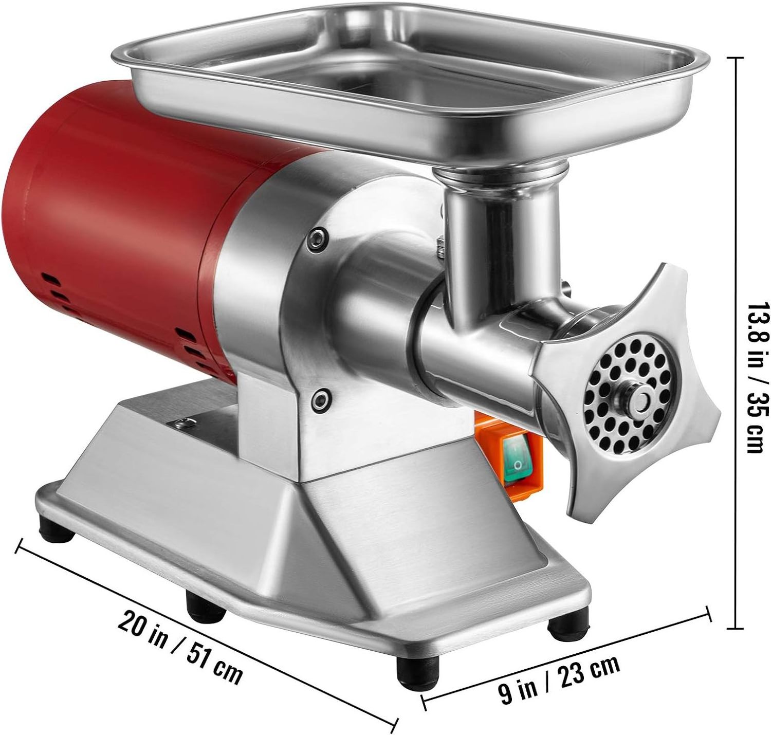 BRN212 850W Meat Grinder Machine, 1.16 HP No. 12 Electric Meat Mincer Red color Commercial Use Meat Grinder Sausage Machine