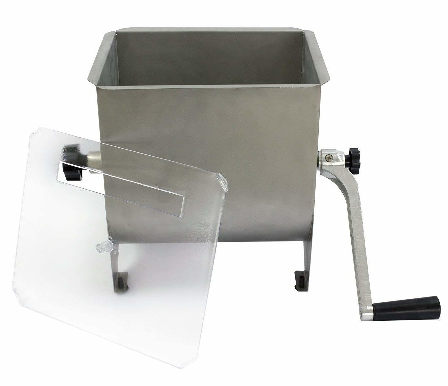 Manual Meat Mixer 20 lb Sausage Mixer Machine Meat Processing Equipment, Ground Beef Hand Mixer with Lid