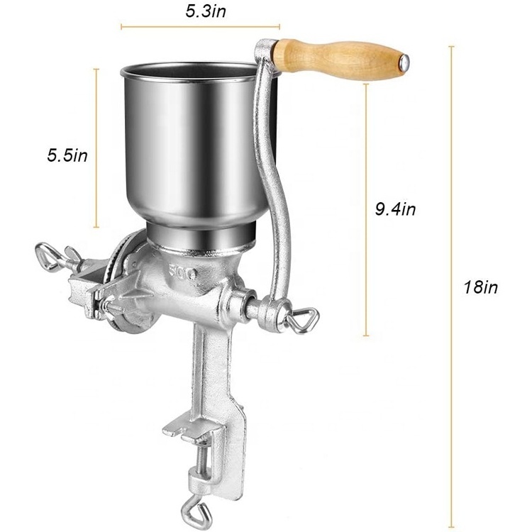 Cast Iron Manual Corn Grinder With High Hopper