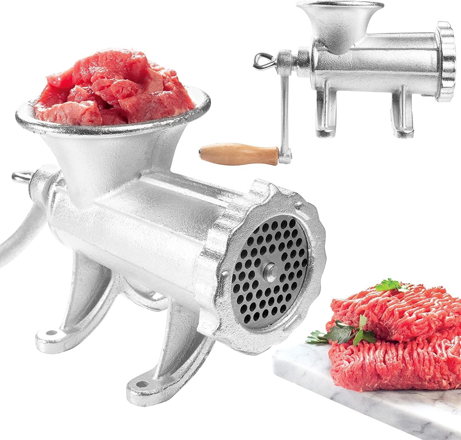 Household hand crank cast iron meat grinder #22 manual meat mincer with high reputation