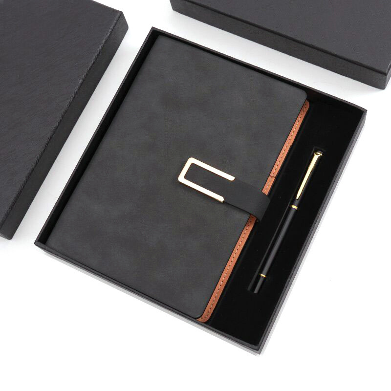 Notebook A5 Size Hardcover PU Leather Journal Notebook Set With Pen