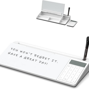 Home glass desktop storage keyboard dry erase whiteboard with calculator