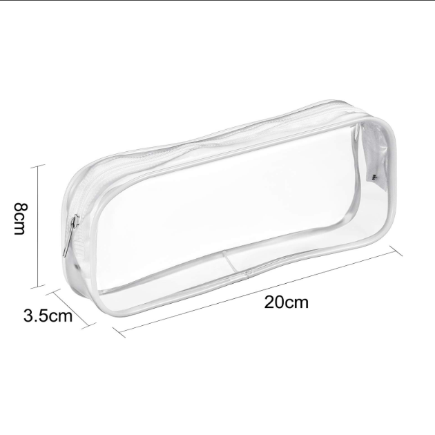 hot selling transparent student clear plastic custom  PVC zipper pencil case