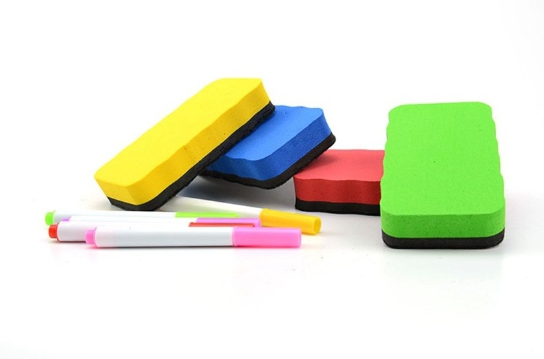 New style Mini Dry   Custom logo Colorful Usual Whiteboard Non-magnetic Eraser for school supply