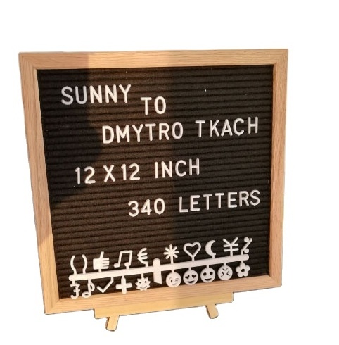 Hot sell oak frame changeable felt wood advertising punctuation letter board