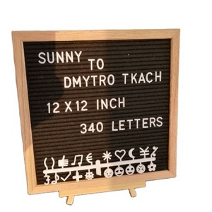 Hot sell oak frame changeable felt wood advertising punctuation letter board