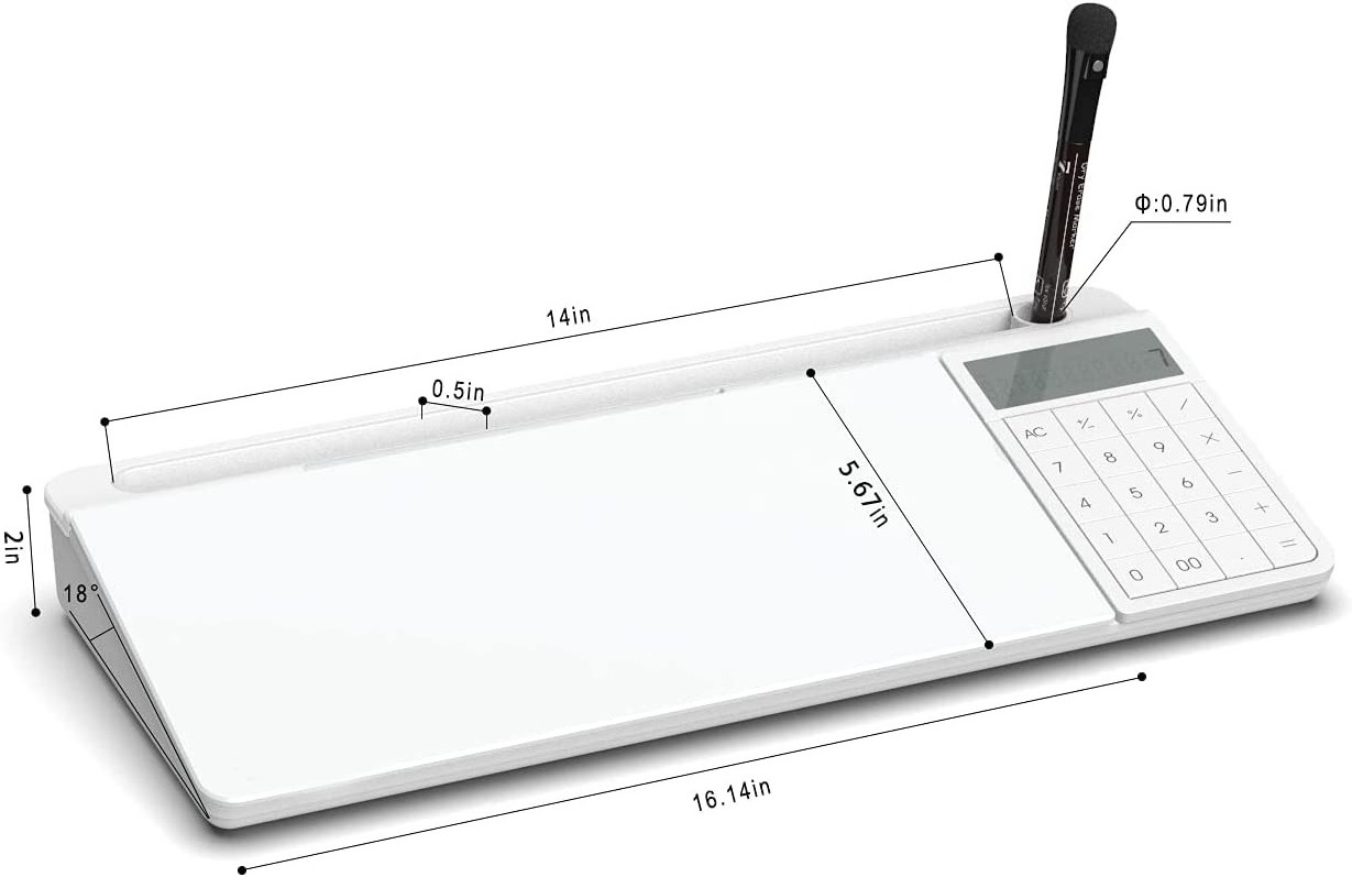 Home glass desktop storage keyboard dry erase whiteboard with calculator