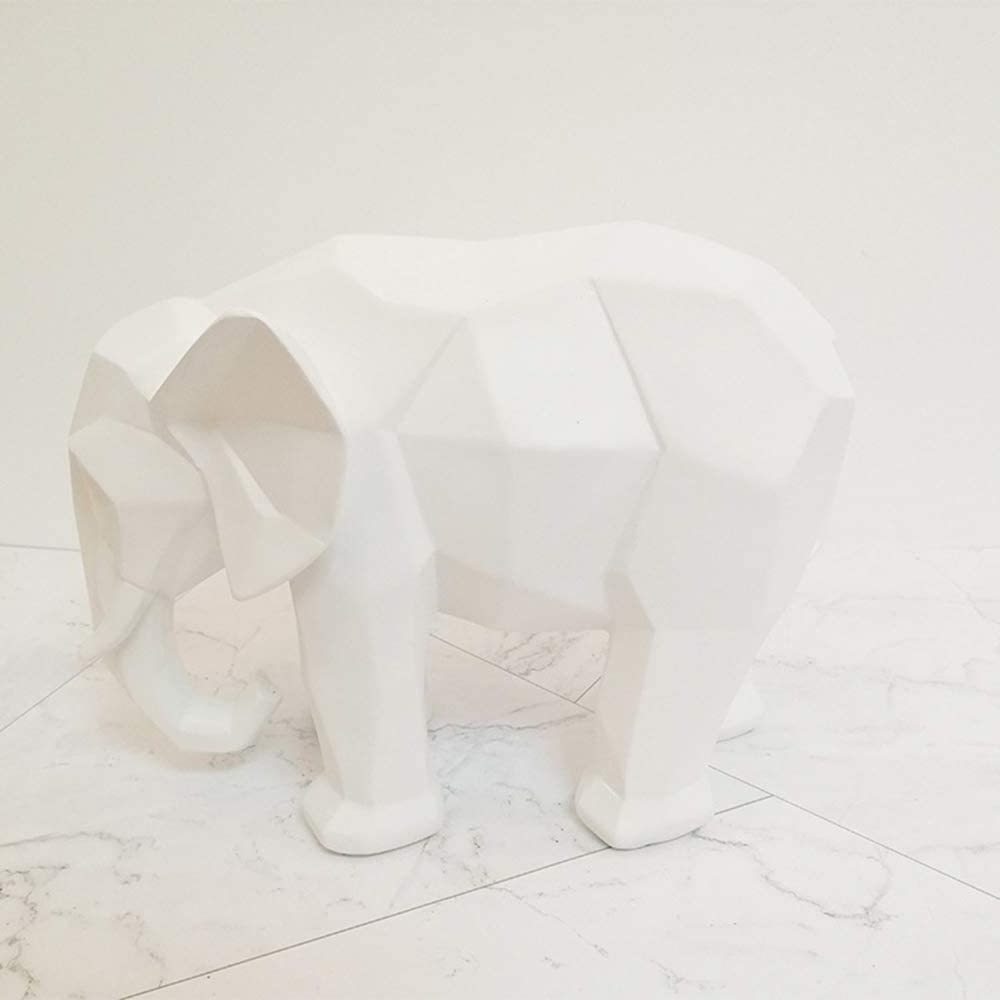 Animal Ornament Resin Statues Nordic Modern Polyresin White Elephant Figurine for Party Wedding