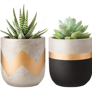 4-Inch Cement Succulent Cactus Herb Modern Flower Pots Indoor Mini Planter