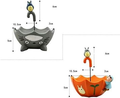 Totoro Succulent Bonsai Pot Creative Cartoon Cute Umbrella Totoro Pot Resin Miniature Garden Pots Planters Garden Home Decor