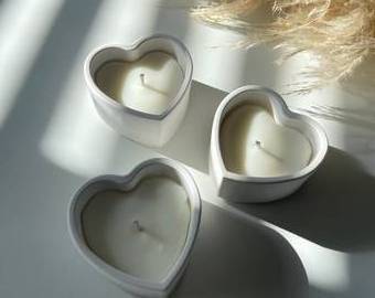 Romantic Unique Heart Shape Wide Mouth Wholesale Candle Bowl Ceramic Candle Jar for Valentine Wedding