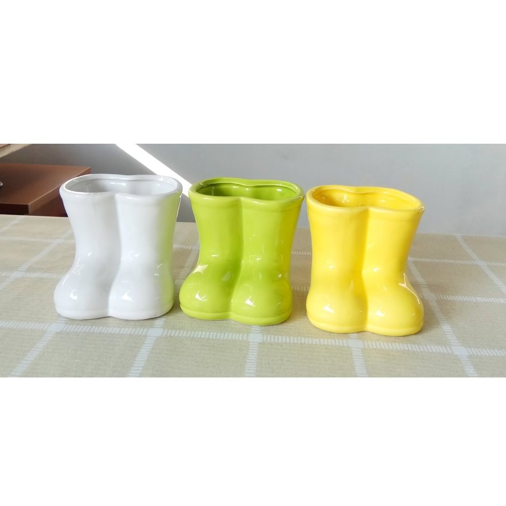 Boot Planter Boot Shaped Vase Decor Orchid Flower Container Ceramic Flower Planter