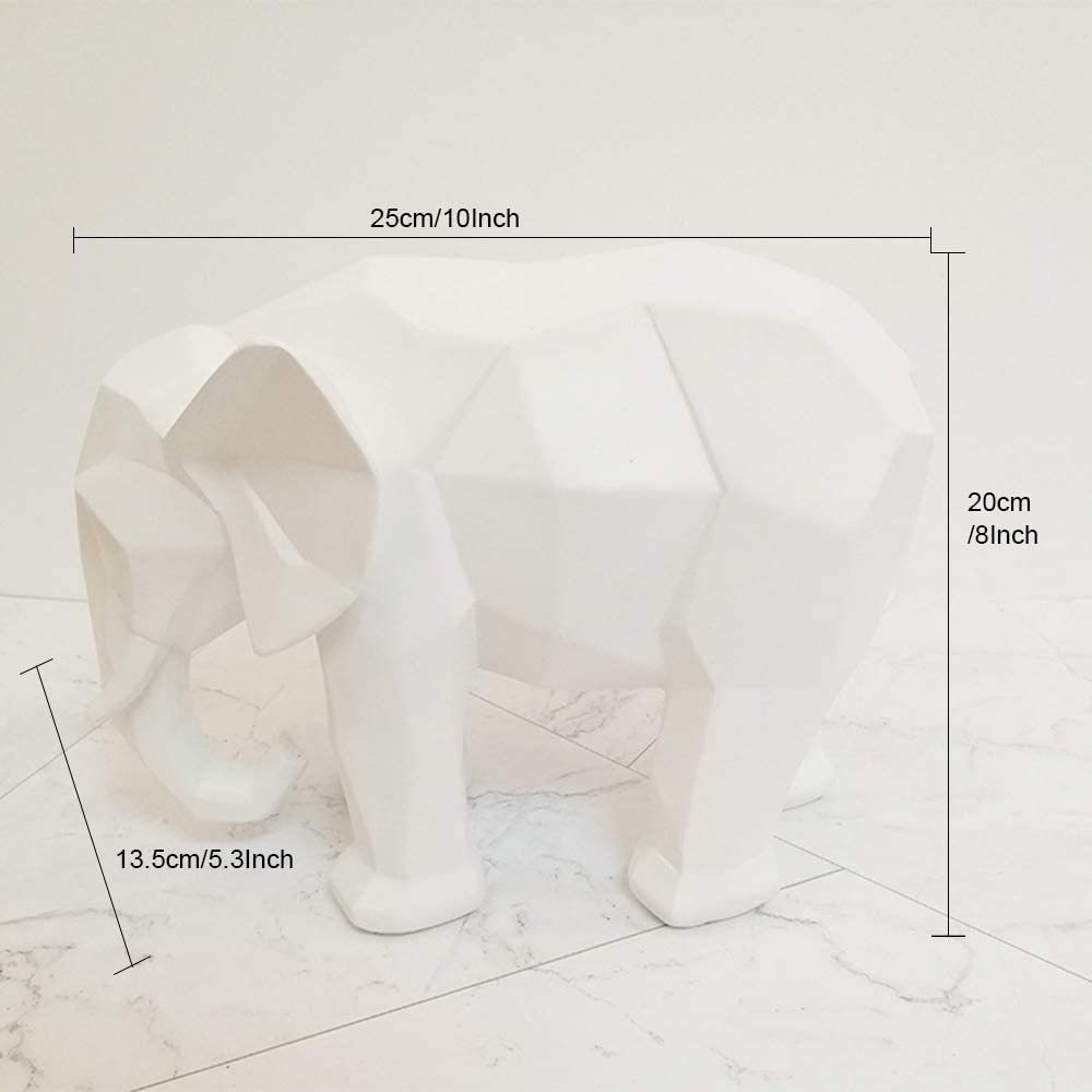 Animal Ornament Resin Statues Nordic Modern Polyresin White Elephant Figurine for Party Wedding