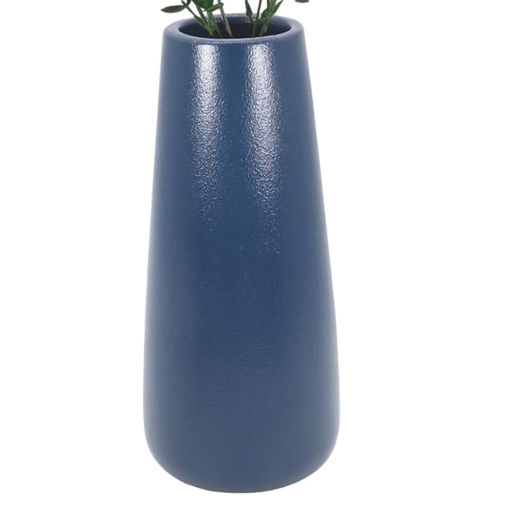 Ceramic  Deep Blue Cute Vase 8 inch Navy Blue Ceramic Flower Vase Home Decor Table Centerpieces