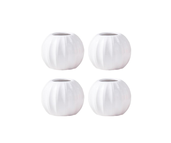 Creative Pumpkin Shape Ceramic Vase for Flower Dry Flower Hydroponic Planter Decorative Vase for Home Room Office Party White