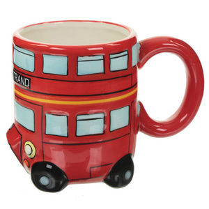 Unique car shaped mug double decker bus ceramic car mug