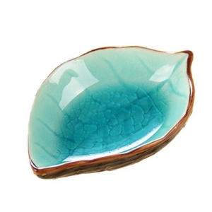 Creative Chinese leaf ceramic seasoning plate,Mini cute Sauce dishes