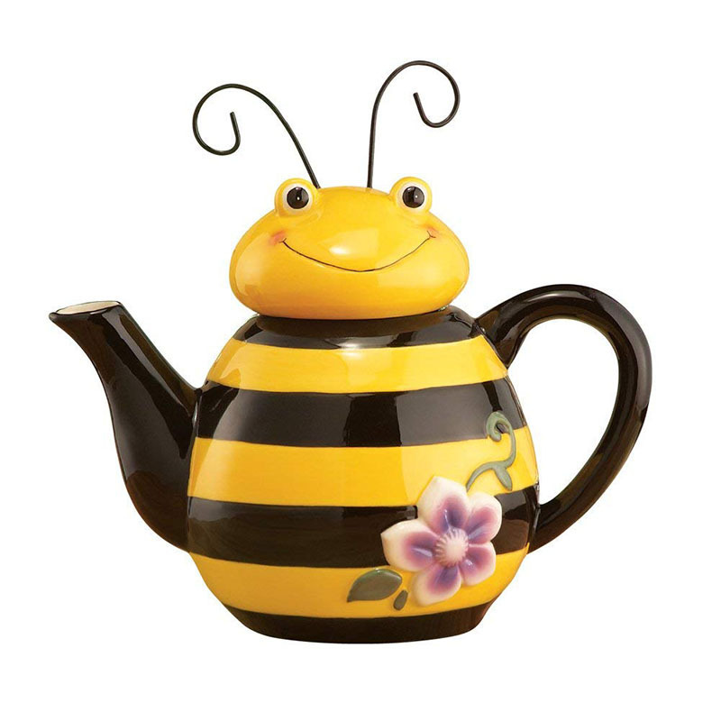 Bee shape cute cartoon ceramic tea pot