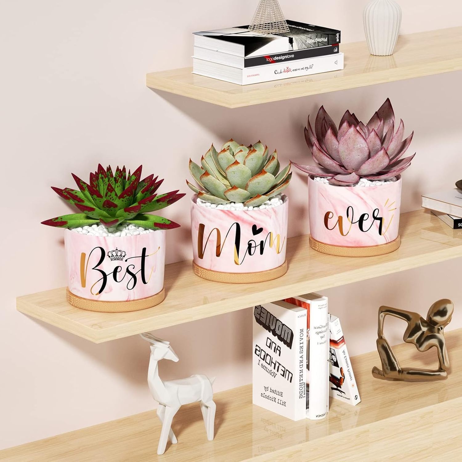 Marble Ceramic Daughter Son Unique Mother Gifts Mom Ever Succulent Pots for Plant Indoor Ceramic Planter