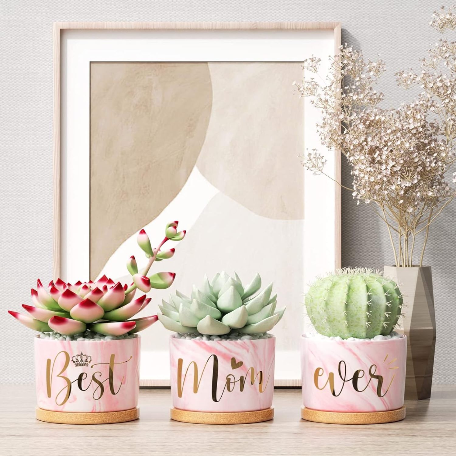 Marble Ceramic Daughter Son Unique Mother Gifts Mom Ever Succulent Pots for Plant Indoor Ceramic Planter