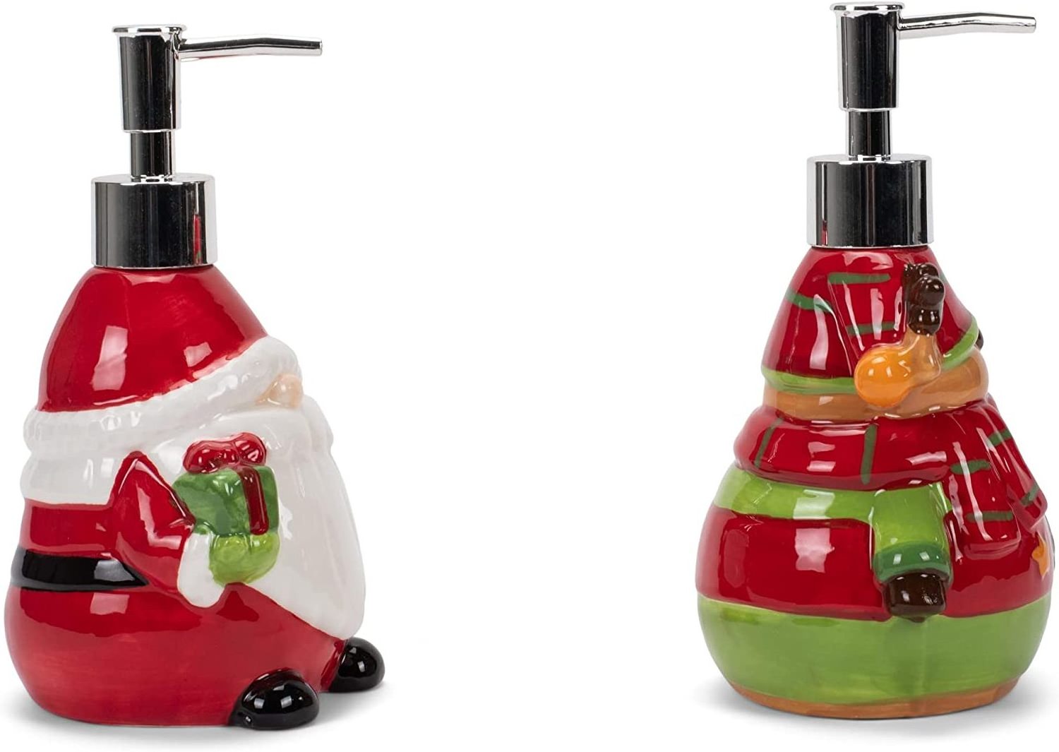 Christmas Ceramic Funny Santa Reindeer Hand Soap Dispenser for Kitchen Bathroom