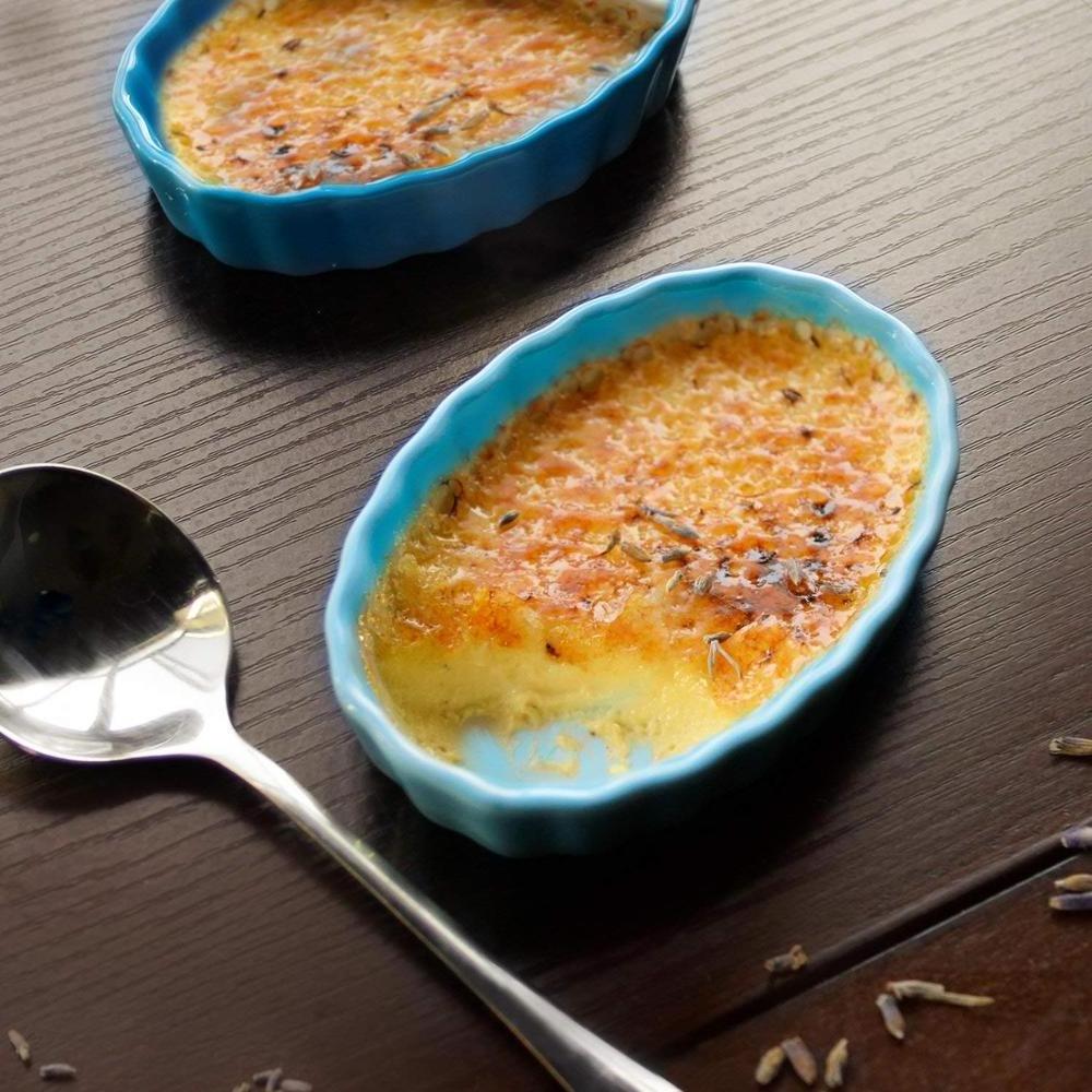 Porcelain Ramekins Oval Shape - 4 Ounce for Creme Brulee - Set of 6