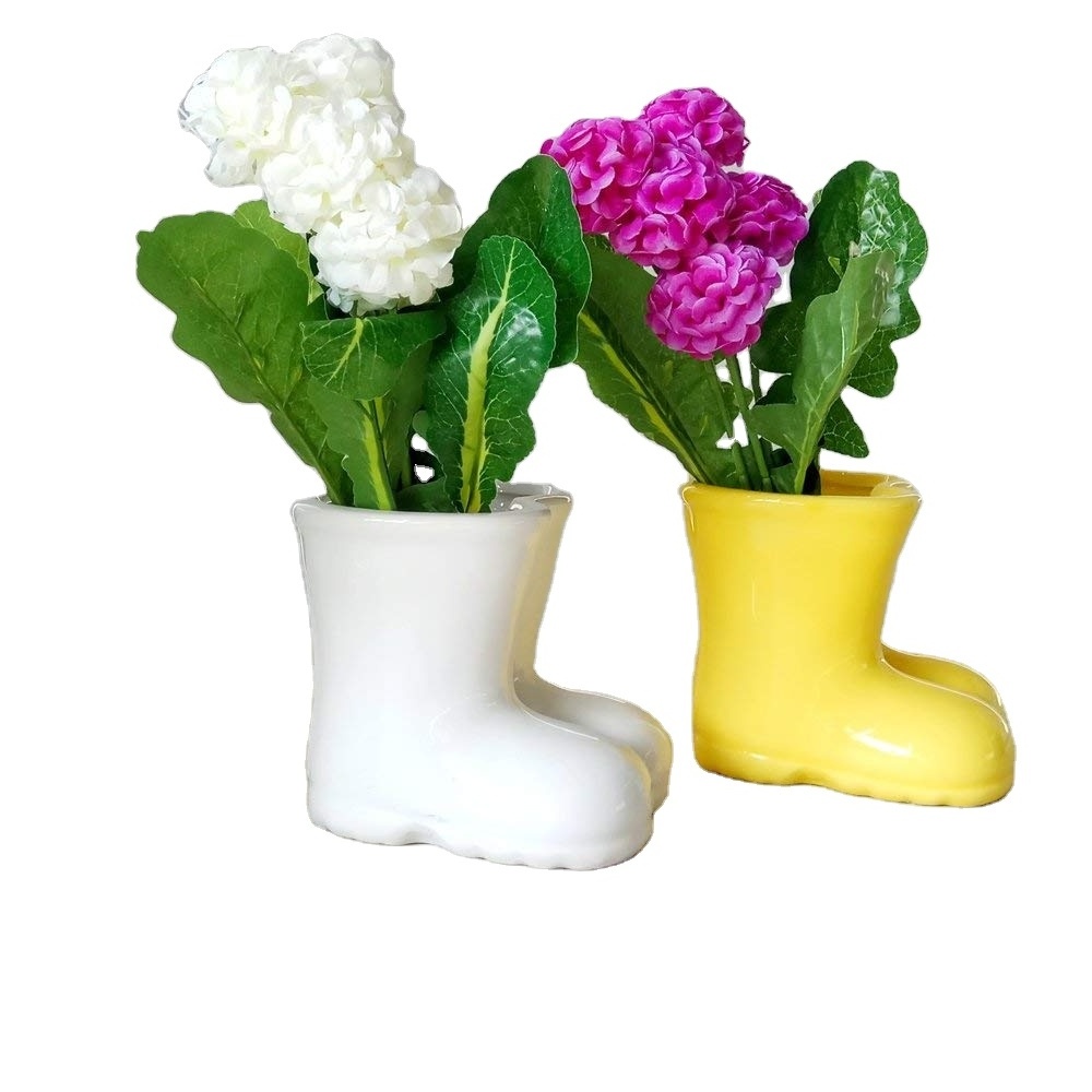 Boot Planter Boot Shaped Vase Decor Orchid Flower Container Ceramic Flower Planter