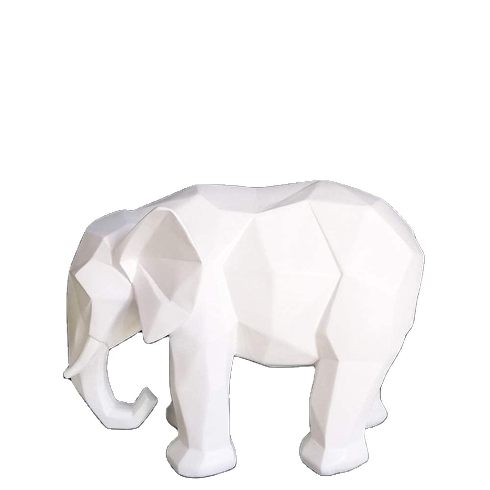 Animal Ornament Resin Statues Nordic Modern Polyresin White Elephant Figurine for Party Wedding