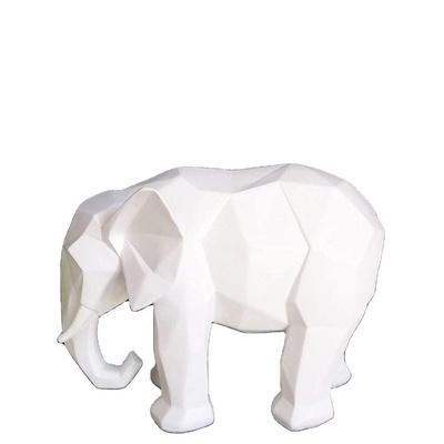 Animal Ornament Resin Statues Nordic Modern Polyresin White Elephant Figurine for Party Wedding