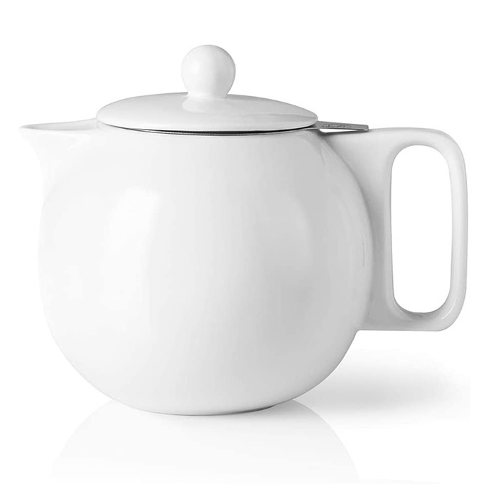 Wholesale 40 Ounce Ceramic Teapot with Infuse,Porcelain Tea Pots  with Stainless Steel Strainer and Lid