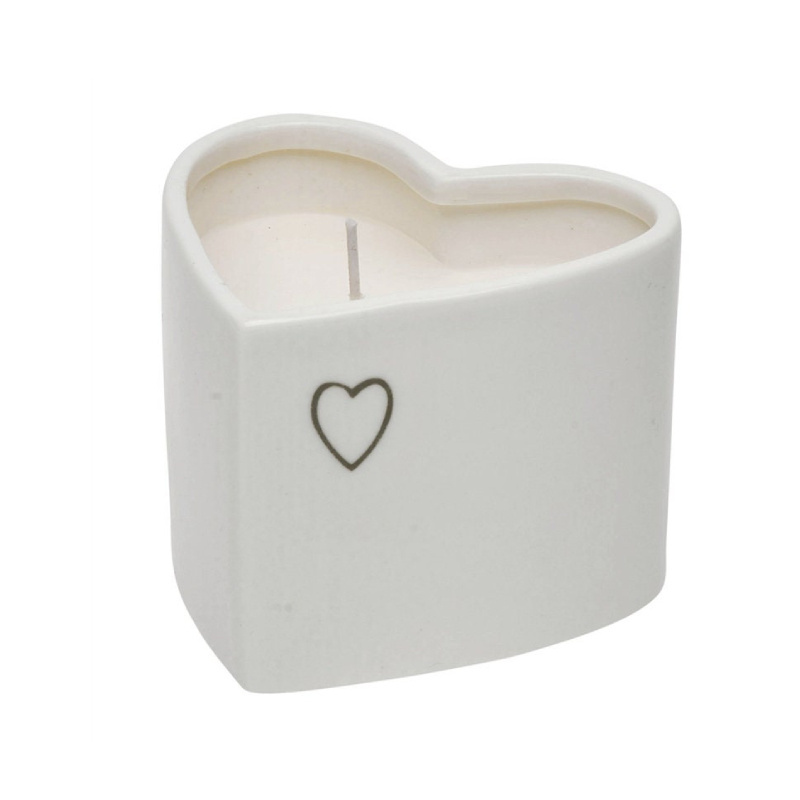 Romantic Unique Heart Shape Wide Mouth Wholesale Candle Bowl Ceramic Candle Jar for Valentine Wedding